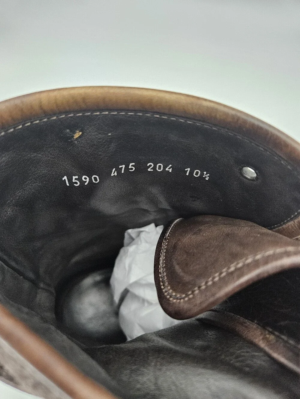 JOHN VARVATOS Tahoe Felt Work Boots Distressed Brown Leather 11.5 Made in Italy